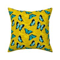 Small Blue Butterflies on Yellow