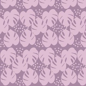 Retro Palm Leaves and Dots - Lilac and Purple, medium