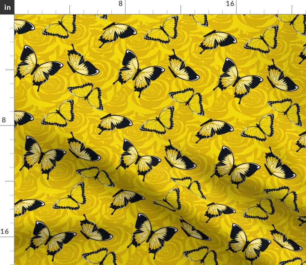 Small Yellow Butterflies on Yellow