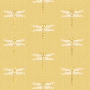 Dragonflies in a washed-out palette, half-drop