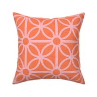 Mid Century Modern Bright Breezeblock Floral in Orange