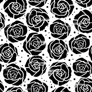 black and white | textured roses and dots |kitsh valentine collection