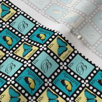 Yellow and Blue Butterfly Stamps