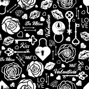 Kitchy Valentine | Black and white