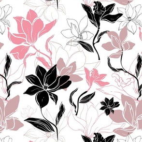 Pink black flowers