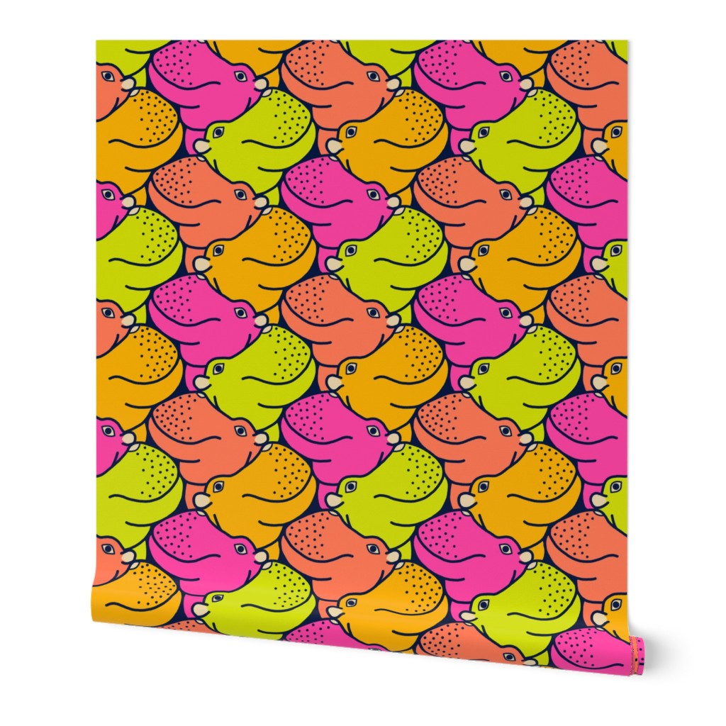 Heads Up Hippos! 12-inch repeat fruity colors