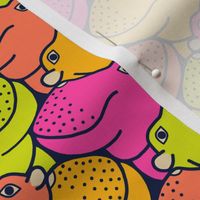 Heads Up Hippos! 6-inch repeat fruity colors
