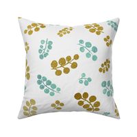 Gold&Teal Berries with Mottled Effect | Large  Scale  