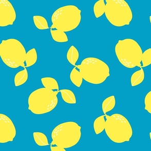 LEMON FRUIT ON BLUE