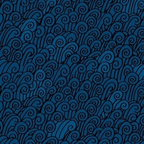 Lagoon surf and ocean waves abstract boho style scandinavian waters summer island vibes black on navy blue