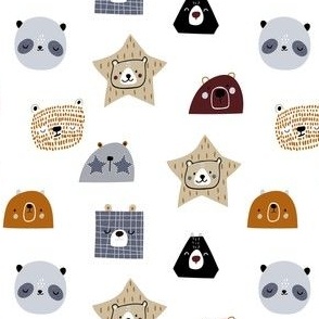 Cute geometric shape bears