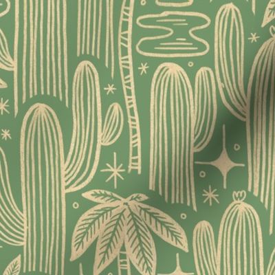 Saguaro Starlight Palms Retro Green