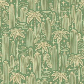 Saguaro Starlight Palms Retro Green