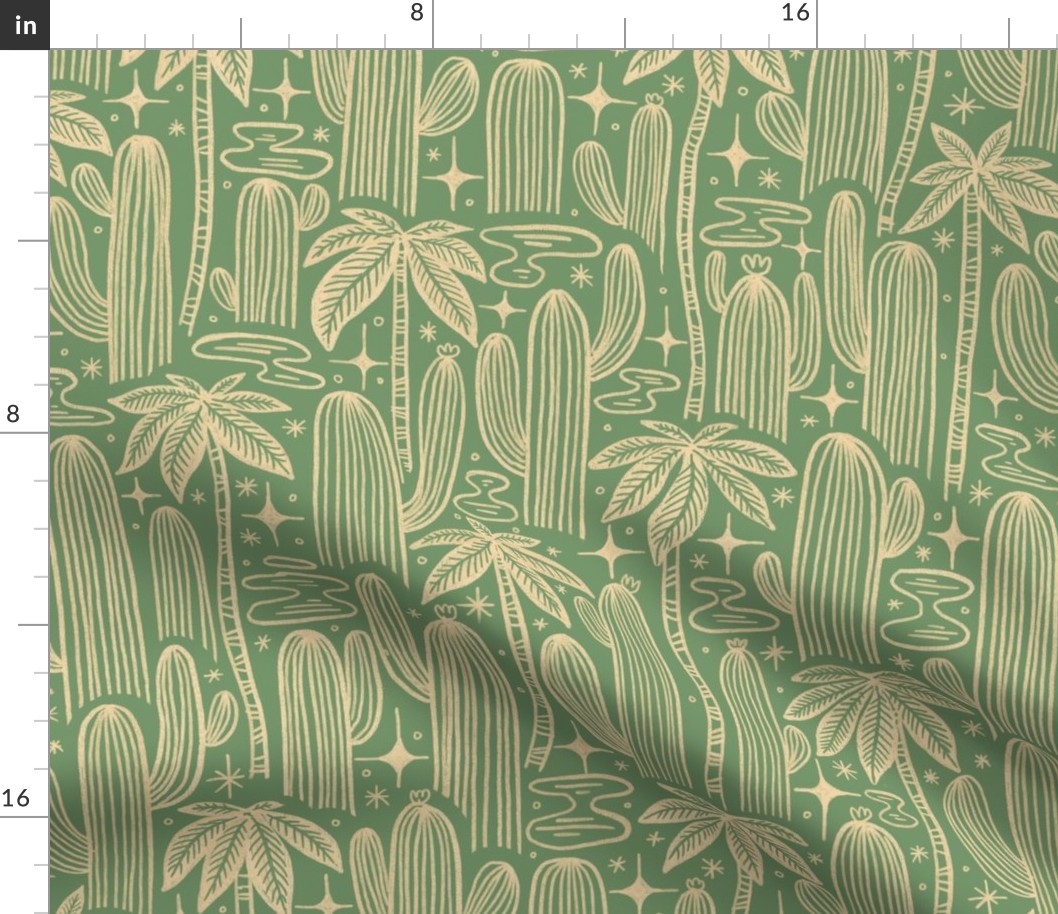 Saguaro Starlight Palms Retro Green