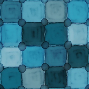 (L) Monochromatic Inky Blue Squares Circles