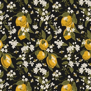 Bees And Lemons - Black - Medium