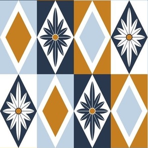 Geometric Diamond Flower Pattern // Petal Coordinates Cozy Colors // 533 DPI