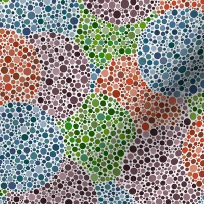 half size overlapping blank ishihara  colorblindness tests  in  muted tones