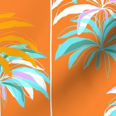 Palm Paradise - 2 M - Aqua & Orange