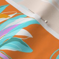 Palm Paradise - 2 M - Aqua & Orange