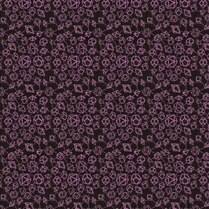 Woodblock Dice - Black and Purple - Small Scale