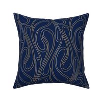 Gold swirl on navy