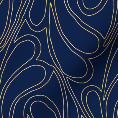 Gold swirl on navy