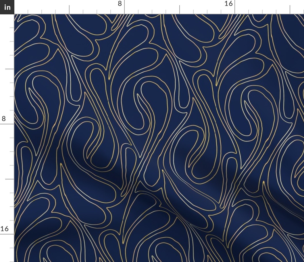 Gold swirl on navy