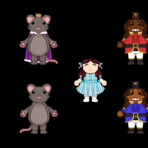 Nutcracker Stuffies -- Mouse King, Nutcracker Prince, and Clara