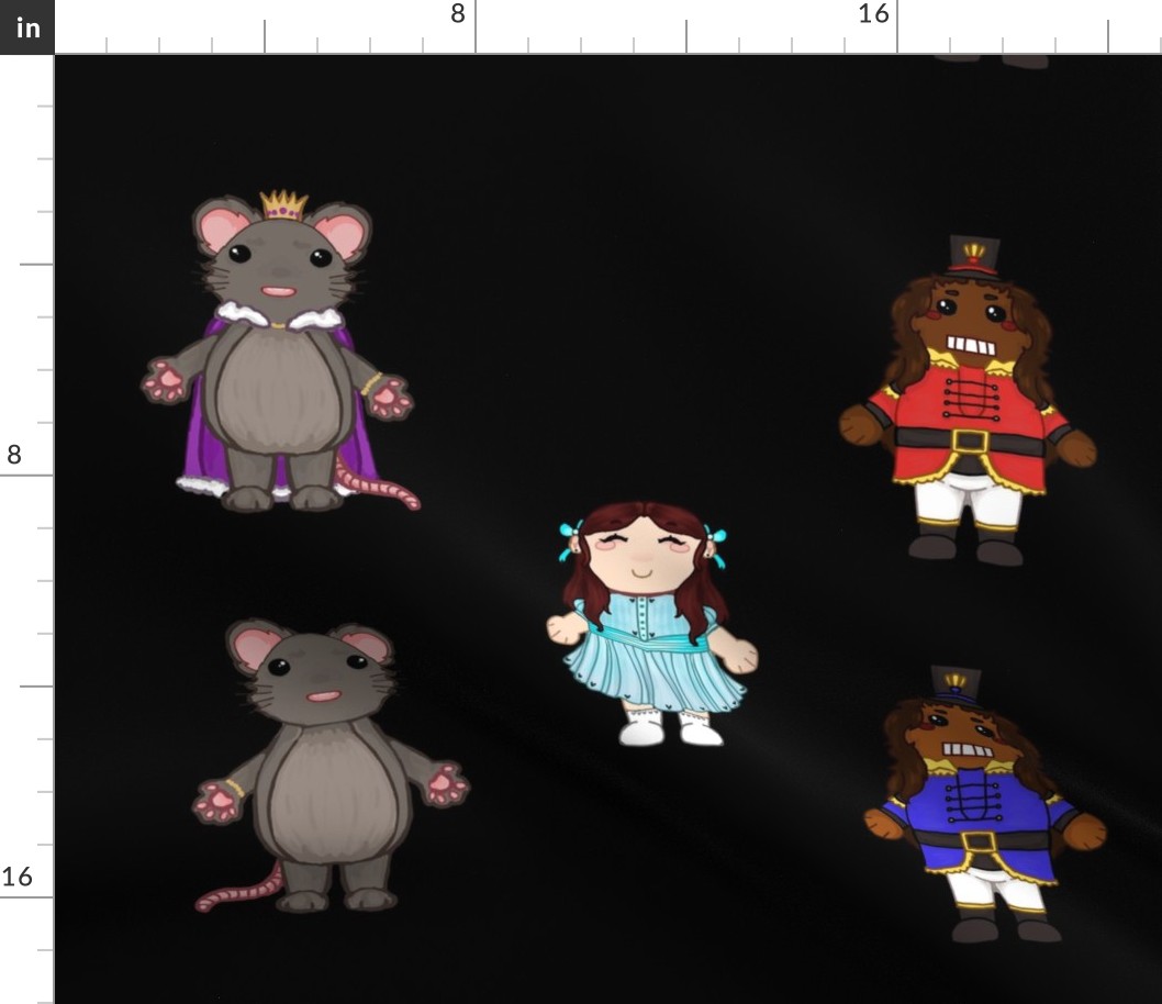 Nutcracker Stuffies -- Mouse King, Nutcracker Prince, and Clara