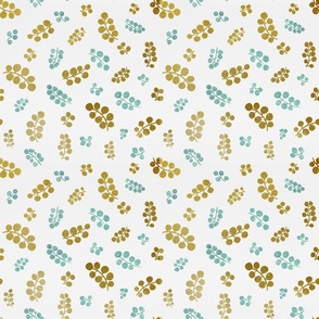Gold&Teal  Berries with Mottled Effect | Small  Scale  