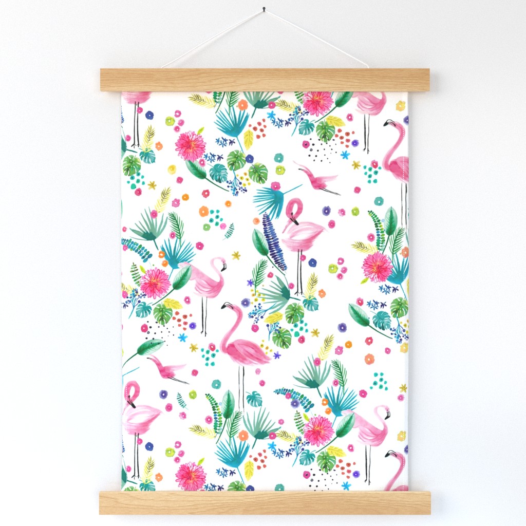 Palm springs flamingo watercolor Safari wallpaper