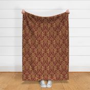 Grand Lion Tapestry in Red Gold