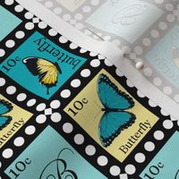 Large Yellow and Blue Butterfly Stamps