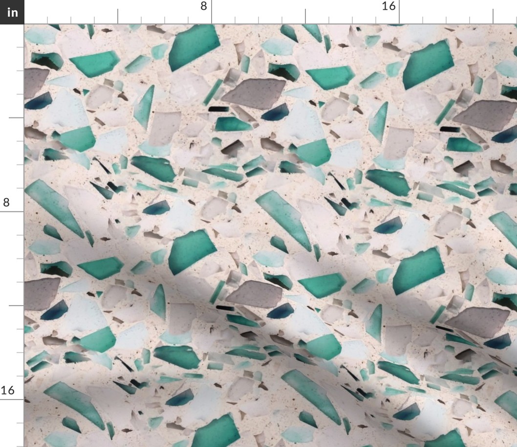 teal green terrazzo seamless tile