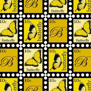 Large Yellow Butterfly Stamps