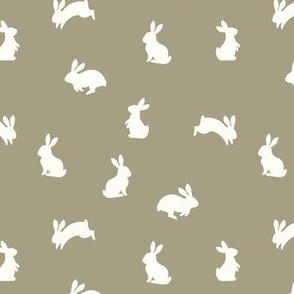 bunny rabbits - olive 