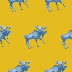 Moose - navy and yellow