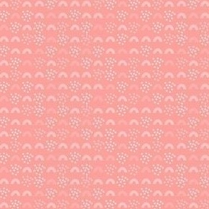 Mid Century Half Circles and Dots - Salmon Pink, Small