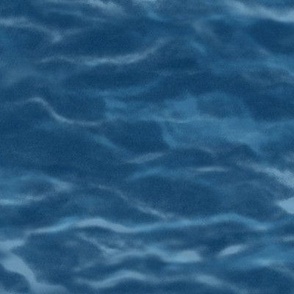 Ocean Blue (xl scale) | Deep blue sea fabric, Pacific Ocean, ocean waves, water fabric for swimwear, beachwear and fresh coastal decor. 