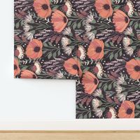 Modern Neutral Floral Dark Medium Rotate