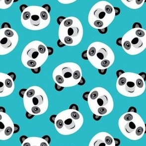 Cute Panda - teal  - LAD21