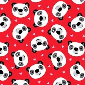 Cute Panda with hearts - red - LAD21