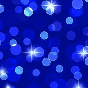 Large Sparkly Bokeh Pattern - Navy Blue Color