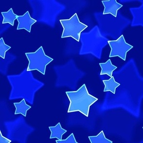 Large Starry Bokeh Pattern - Navy Blue Color
