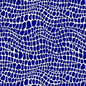 Alligator Pattern - Navy Blue and White