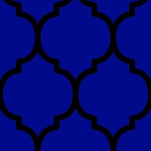 Extra Large Moroccan Tile Pattern - Navy Blue and Black