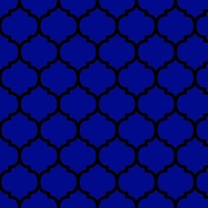 Moroccan Tile Pattern - Navy Blue and Black