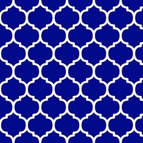 Moroccan Tile Pattern - Navy Blue and White