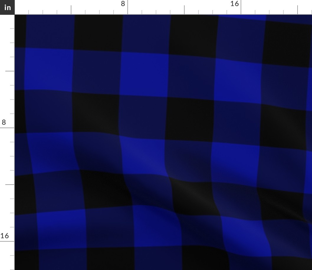 Extra Jumbo Gingham Pattern - Navy Blue and Black